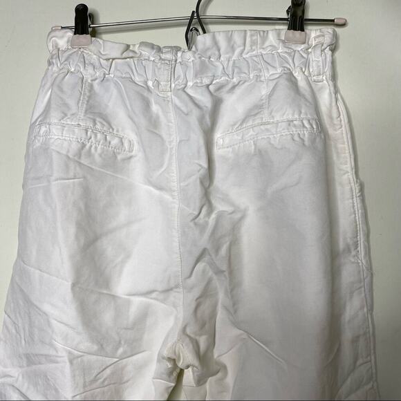 Zara High Waisted Paper Bag Pants White sz 2 - Picture 4 of 6